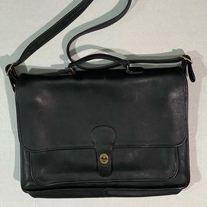 Black Coach briefcase vtg leather 0338-207 USA